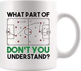 Keramiktasse mit Aufschrift "What Part Of