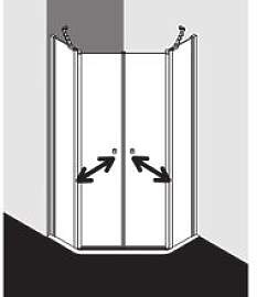 Kermi 5 Eck Duschkabine Ibiza 2000 Pendeltüren
