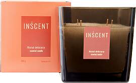 Kerze im Glas Floral Delicacy in Rot/Weiß