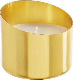 Kerze im Topf Mavie in Weiß/Goldfarben