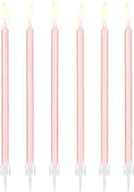 Kerzen & Halter 14 cm | 12Stk. - Glatt Rosa