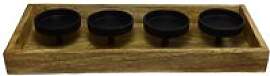 Kerzenhalter natur Holz B/H/L: ca. 12x5x40 cm