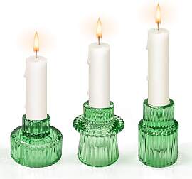Kerzenhalter Stabkerze Set,Kerzenständer Glas