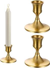 Kerzenständer Gold, 2er Set Goldene Kerzenhalter