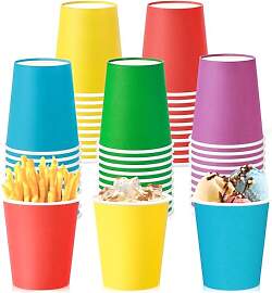 KesaPlan 100 Pack 250ml Pappbecher, Bunt - 5