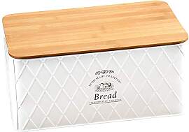Kesper 1804563 Brotbox aus Weißblech und Bambus