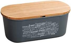 Kesper Brotbox grau Bambus B/H/L: ca. 18x14x34 cm