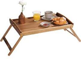 Kesper Tablett mit Klappfüßen natur Holz B/H/T: