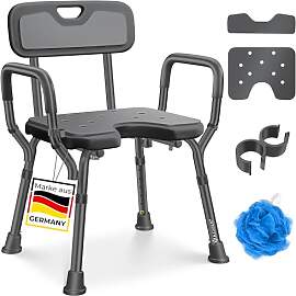 KESSER® Duschhocker mit Lehne für Senioren & 