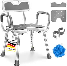 KESSER® Duschhocker mit Lehne für Senioren & 