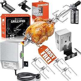 KESSER® Edelstahl Grillspieß Set 107cm passend