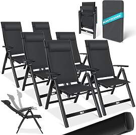 KESSER® Gartenstuhl Hochlehner mit Armlehnen 6er