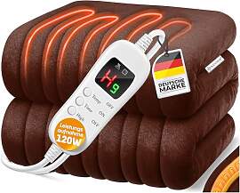 KESSER® Heizdecke aus Plüsch 180x130cm Grau TÜV 
