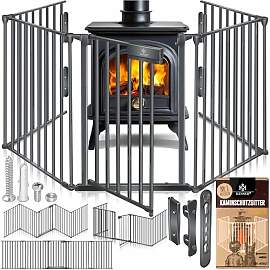KESSER® Kaminschutzgitter mit Tür 305 cm Metall