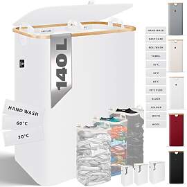 KESSER® Wäschekorb mit Deckel 2 Fächer faltbar