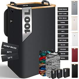 KESSER® Wäschekorb mit Deckel faltbar 100 Liter