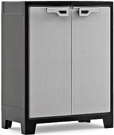Keter Titan Kunststoffschrank, niedrig, grau, 80 x 
