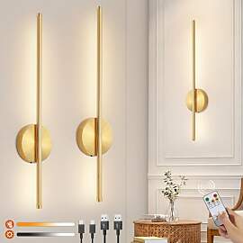 Ketom 2 Stück LED Wandleuchte Innen Gold,