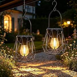 Ketom 2 Stück Solarlampen für Außen Hängend,