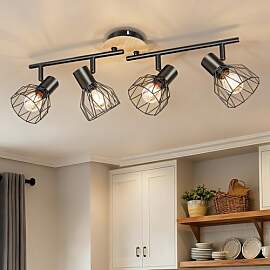 Ketom Deckenstrahler LED 4 Flammig Schwarz,