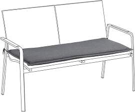 Kettler Diamond Bankauflage 120x50x5cm Polyester