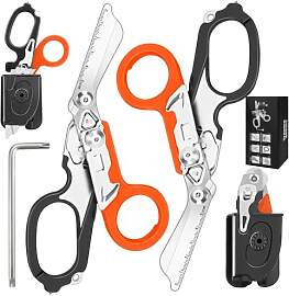 Kevanry 2er Pack 6-in-1 Trauma Schere mit Holster, 