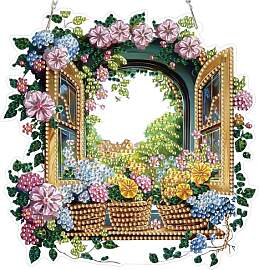 KEYIFA 5D Blumen Fensterbild Diamond Painting