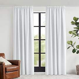 KGORGE Wohnzimmer Gardinen mit Kräuselband Weiss