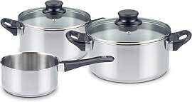 KHG Topfset 3-teilig Edelstahl Induktion, Kochtopf 