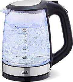 KHG Wasserkocher WK-1706 GES Glas, 2 Liter, LED