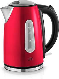KHG Wasserkocher WK-1707 MRE Edelstahl rot 1,7