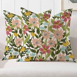Kiatuniya Kissenbezug 40x40 Frühling Grün Blumen 