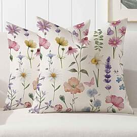 Kiatuniya Kissenbezug 45x45 Frühling Rosa Blumen