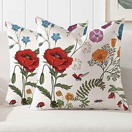 Kiatuniya Kissenbezug 45x45 Frühling Rot Blumen