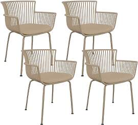 Kick Collection 4er Set Gartenstuhl Otis - Beige - 