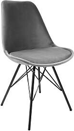 Kick Schalenstuhl Velvet - Grau - Grau