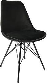 Kick Schalenstuhl Velvet - Schwarz - Schwarz