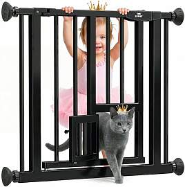 KIDIZ Absperrgitter zum Klemmen mit Katzenklappe,