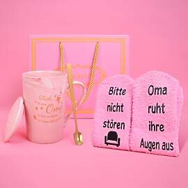 Kidsicher Geschenk für Oma,Geschenke Set Tasse