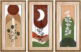 KiKiHong Bohemian Holz-Wanddekoration 3er Set