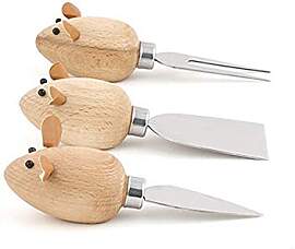 Kikkerland CHS08 Messerset, Edelstahl, Holz, 15.5
