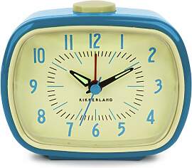 KIKKERLAND Retro Wecker, Kunststoff, blau,