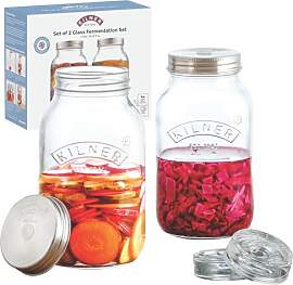 Kilner Fermentier Set | 2x 1 Liter Glas mit