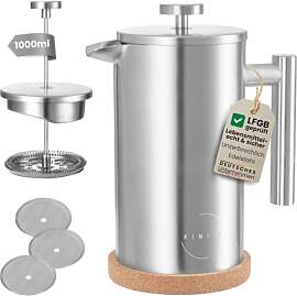 KIMIJO French Press Edelstahl 1000ml I Thermo