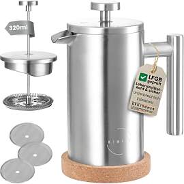 KIMIJO French Press Edelstahl 320ml I Thermo