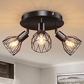 Kimjo Led Deckenstrahler 3 Flammig Rund Schwarz