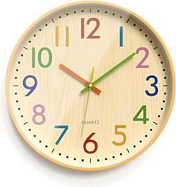 Kinder Wanduhr Ohne Tickgeräusche, 30cm Wanduhr