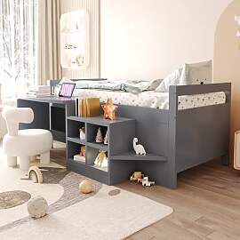 Kinderbett 90x200 mit Steckdosen &