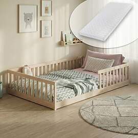 Kinderbett Bodenbett 140x200 cm mit Matratze,