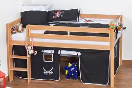 Kinderbett Hochbett Andi Buche Vollholz massiv